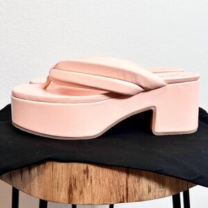 NWT Dries Van Noten Blush Pink Platform Leather Sandals Size 8.5 (022)